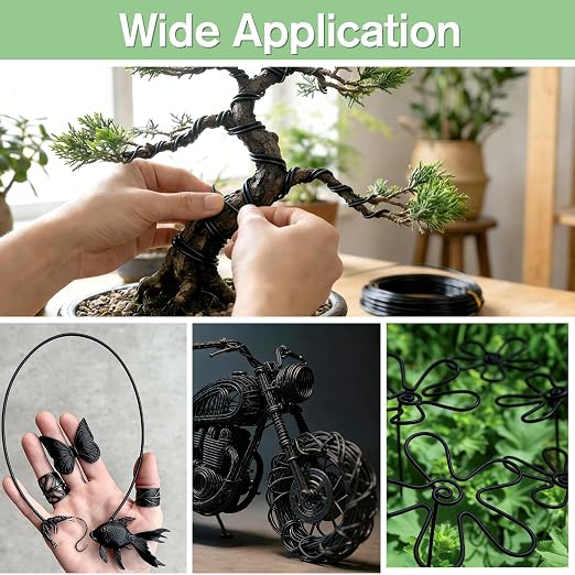 Bonsai Wire Kit, 147 Feet Total 5 Sizes Aluminum Plant Wire for Bonsai Training, Essential Bonsai Tools