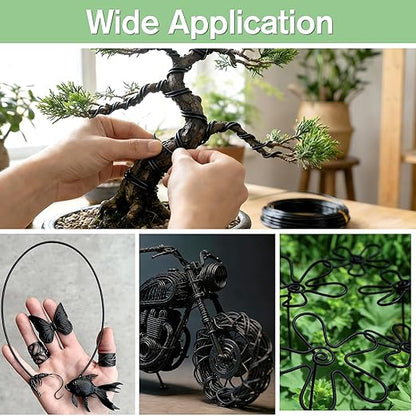 Bonsai Wire Kit, 32 Feet Total Aluminum Plant Wire for Bonsai Training, Essential Bonsai Tools
