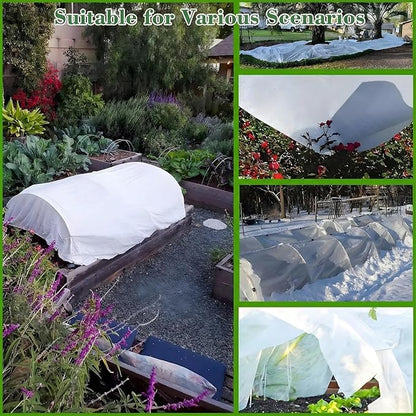 Garden Netting Kit for Raised Beds, 10x30FT Plant Cover Ultra Fine Mesh Netting & 6 Sets Fiberglass Garden Hoops & 18 Clip, Vegetable Plants Fruits Row Cover Birds Animals Barrier Protection Net