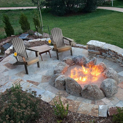 FUNBERRY Folding Adirondack Chair Set of 4, All Weather HDPE Fire Pit Chairs with Cup Holder for Outdoor