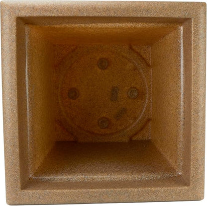 The HC Companies 24" Premium Plastic Terrazzo Square Planter 24"x24"x21.13" in Sandstone Color