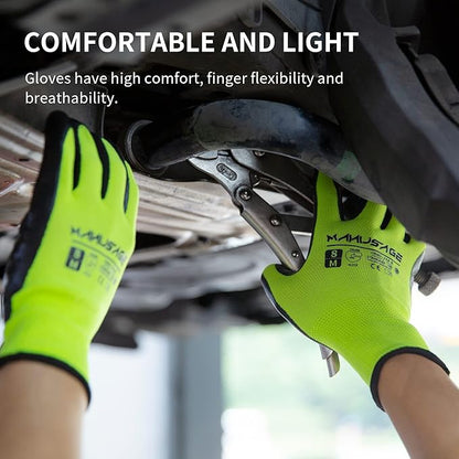 Safety Work Gloves - Protective Glove for Men & Women - Ultrathin Hand Protection - For Construction, Gardening, Landscaping - Yellow - Size M - 24 Pairs