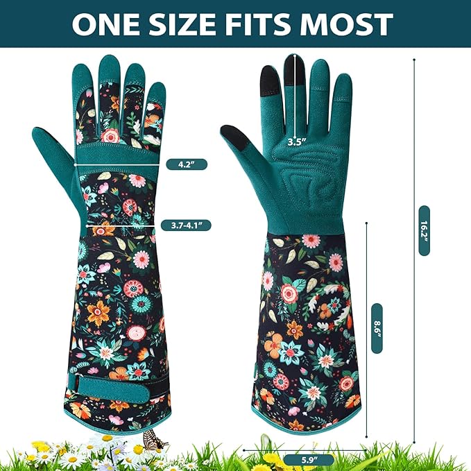 Trifabricy Gardening Gloves for Women - Long Garden Gloves with Grip Breathable, Thorn-Proof Puncture-Resistant Work Gloves