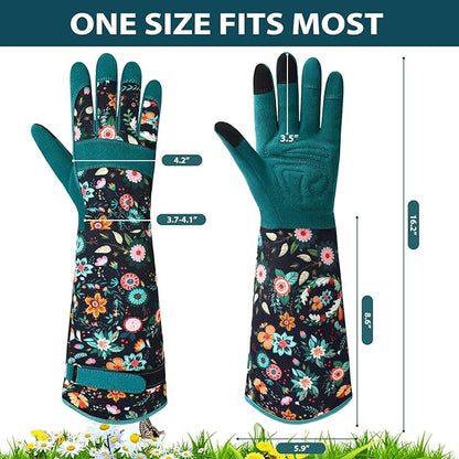 Trifabricy Gardening Gloves for Women - Long Garden Gloves with Grip Breathable, Thorn-Proof Puncture-Resistant Work Gloves