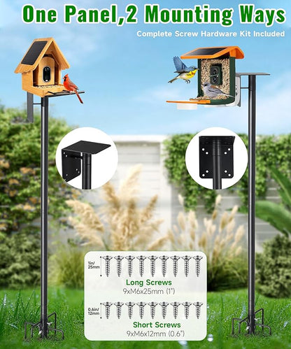 2 Pack Bird House Pole, Heavy Duty Outdoor Bird Feeder Pole with Stable 5-Prong Base, 102” Tall Adjustable Height, 1 Inch Dia Universal Mounting Stand for Yard Garden Bird Watching and Feeding