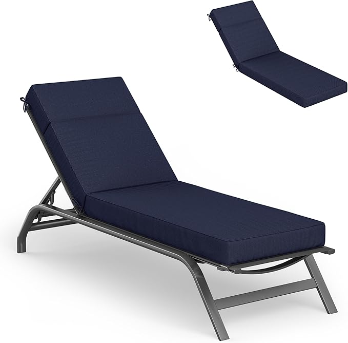 Chaise Lounge Cushions Outdoor, 72" L X 21" W X 4" D Lounge Chair Cushions for Outdoor Furniture, High-Density Foam Outdoor Chaise Cushion-Waterproof Fade-Resistant ThickPatio lounge chair cushion