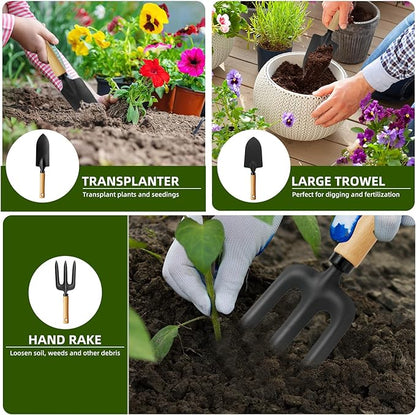 8 in 1 Seed Storage Garden Seed Organizer with Gardening SuGarden Tool Set Box with Safety Locks 4 Compartments Ideal Gardening Gifts for Women and Men