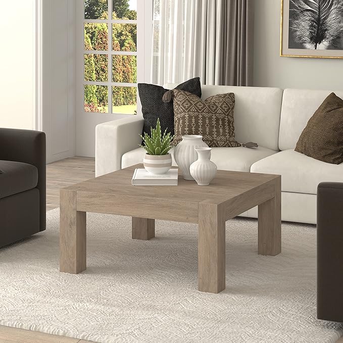Henn&Hart Langston Coffee Table, 34" Wide,Grey