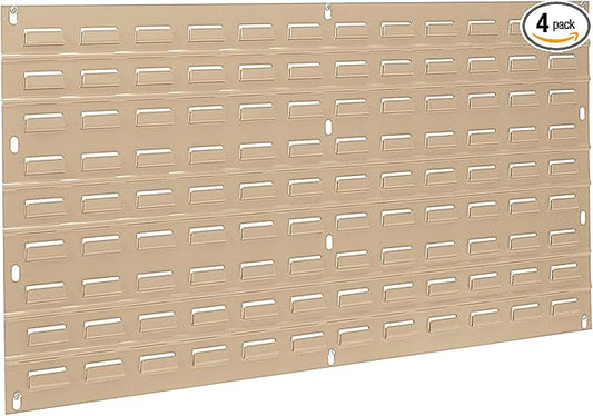 Akro-Mils 30636 Louvered Steel Wall Mount Panel Garage Organizer for Hanging AkroBin Storage Bins, 36-Inch W x 19-Inch H, Beige, 4 Pack