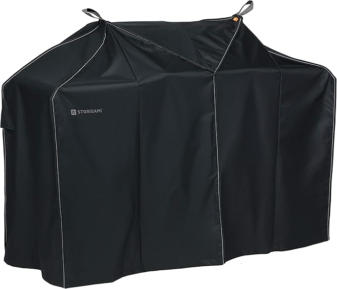 Classic Accessories Storigami Easy Fold Water-Resistant 58 Inch BBQ Grill Cover, Charcoal Black