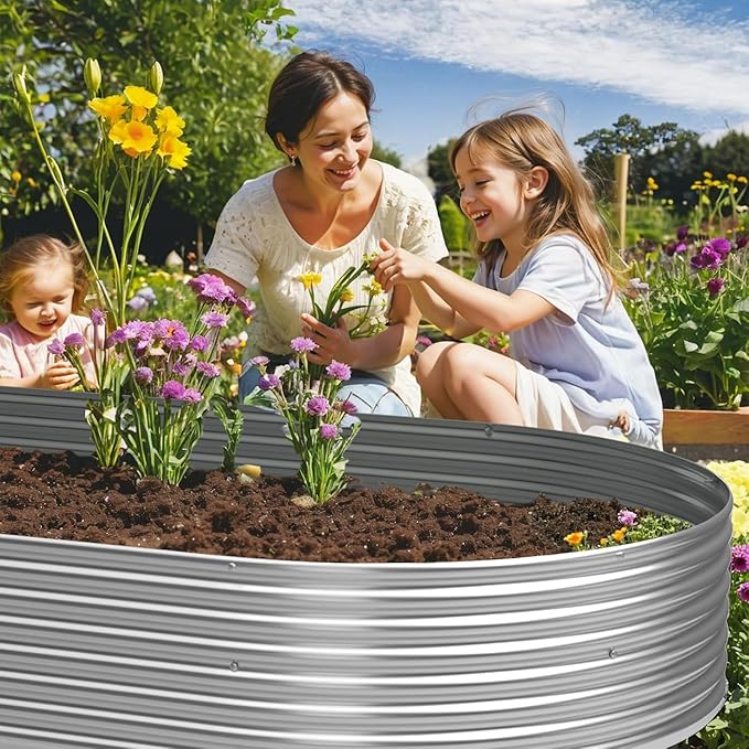 BTDVR 3 PCS 6×3ft Galvanized Raised Garden Bed Outdoor, Metal Raised Beds for Vegetables, Above Ground Garden Box for Flower, Steel Garden Bed for Gardening