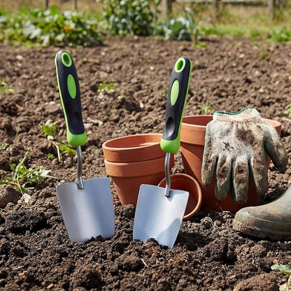 30 Pcs Garden Shovel Aluminum Alloy Heavy Duty Trowel Small Digging Shovels Metal Hand Trowel Spade with Soft Handle for Garden Lawn Yard Planting Tool (Wide Shovel,Green)