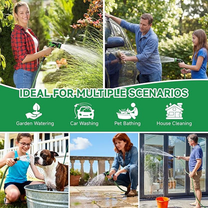 Garden Hose 75FT Non-Expandable Water Hose Flexible Kink-Free Lightweight Leak-Proof Sturdy Outdoor Hose Water Pipe for Garden Yard Lawn Camper 3/4 Inch Fittings