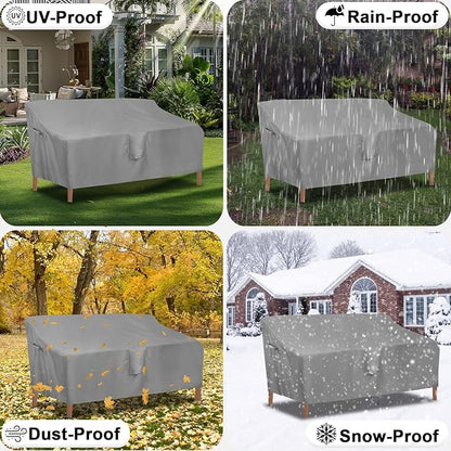 OutdoorLines Outdoor Waterproof Patio Loveseat Couch Cover - UV Resistant Patio Sofa Furniture Covers Weatherproof Heavy Duty Glider Covers for Outdoor Furniture, 58Wx32.5Dx31H Inches, Gray
