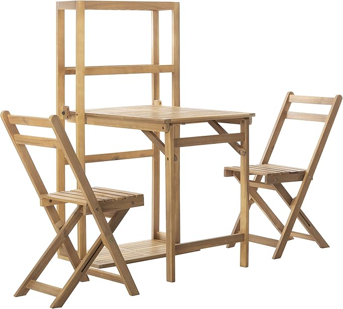 SAFAVIEH PAT6756A Outdoor Collection Griffen Balcony Natural Set Dining Cabinet