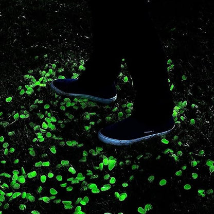 340 Pcs Glow in The Dark Garden Pebbles, Gardening Luminous Glow Stones Outdoor Decor Glowing Water Fish Tank Gravel (Green)