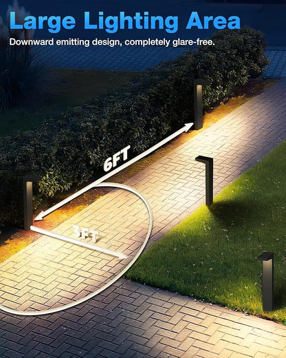 SUNVIE Low Voltage Pathway Lights Wired 3000K 5W LED Outdoor Landscape Lighting with Connectors Cast-Aluminum Waterproof Landscape Path Lights Low Voltage for Garden Walkway, 12-24V, AC/DC, 4 Pack