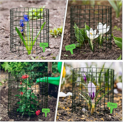 30Pcs Plant Protector from Animals: 10 Pack Metal Mesh Plant Cages to Keep Animals Out - Garden Protection Bunny Barricades from Chicken Squirrels Rabbits for Flowers Vegetables