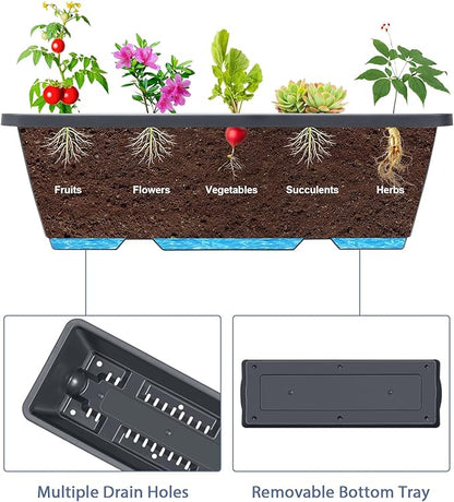 4 Tier Vertical Garden Planter Herb Garden Planter Outdoor Planters for Outdoor Plants Standing Vertical Raised Garden Bed Tiered Garden Vegetable Planter with Drainage Holes (Grey)