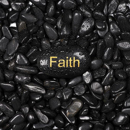 11lbs Black Natural River Rocks, High-Polished Pebbles for Plants Garden, 0.3-0.8 inch Decorative Stones, Ideal for Fish Tank, Vases, Home Decor and Garden Landscaping,Black