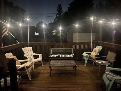 Brightech Ambience Pro - 48 Ft Waterproof, Solar Power Outdoor String Lights - 1W LED Hanging Edison Bulbs Create Bistro Ambience in Your Yard - Commercial Grade, Shatterproof - 15 Lights, Soft White