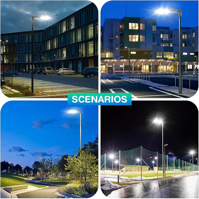 480V 400W LED Parking Lot Light 56000LM with Dusk to Dawn Photocell, 5000K Shoebox Pole Light with Slip Fitter, ETL Listed, IP65 Waterproof Commercial Street Area Lighting for Yard, Driveway, Gym