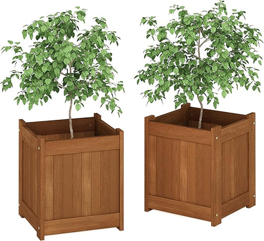 Furinno 2-FG16450 Tioman Hardwood Flower Box, Two-Pack, Natural