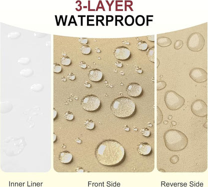 downluxe Outdoor Chair Cushions 24x24 with Removable Cover, Waterproof Patio Furniture Cushions, Deep Seat Cushions for Outdoor Furniture with Backrest for Sofa, Couch and Patio Chairs, Khaki