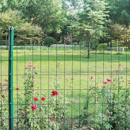 Black PVC Coated Welded Wire Fence 48 Inch x 50 Foot, 2 Inch x 4 Inch 15GA, Garden Border Fencing Roll Vinyl Coating Metal Wire Mesh Hardware Cloth for Yard Vegetable Plant Protection