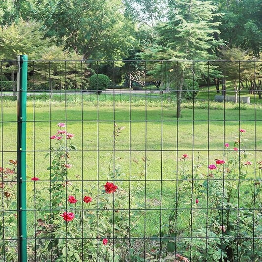 Black PVC Coated Welded Wire Fence 48 Inch x 50 Foot, 2 Inch x 4 Inch 15GA, Garden Border Fencing Roll Vinyl Coating Metal Wire Mesh Hardware Cloth for Yard Vegetable Plant Protection