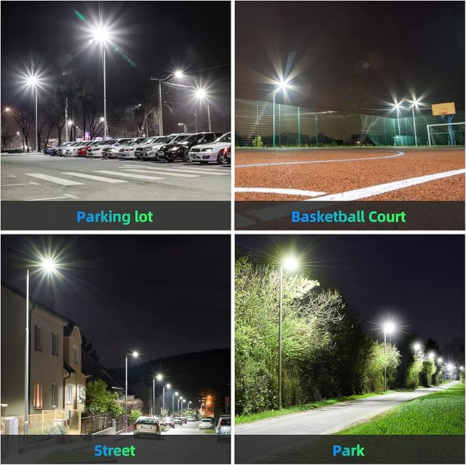 LED Parking Lot Light with Slip Fitter UL DLC Listed, 5000K Shoebox Pole Light AC100-277V, IP65 Waterproof Commercial Street Area Lighting for Driveway/Roadway/Yard(400W, 56000LM)
