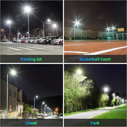 LED Parking Lot Light with Slip Fitter, UL DLC Listed, 5000K Shoebox Pole Light, IP65 Waterproof Commercial Street Area Lighting for Roadway/Driveway/Yard(240W,277-480V)