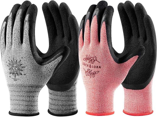 DOFOWORK Gardening Gloves - 6 Pair Gardening Gloves for Women/Men, Breathable Natural Latex Garden Gloves with Grip
