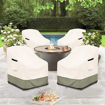 Outdoor Chair Covers 4 Pack 28 W x 31 D x 36 H inches,600D Heavy Duty Waterproof Adirondack Chair Cover,Outdoor Furniture Covers for Lawn/Garden Chiar
