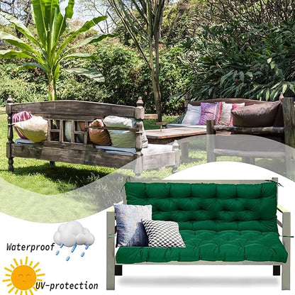 Replacement Cushions for Swing, Swing Cushions 3 Seater Replacement, Waterproof Thicken Washable Pad Cushion for Outdoor Indoor Furniture Swing Patio (Dark Green, 40x71 inch)