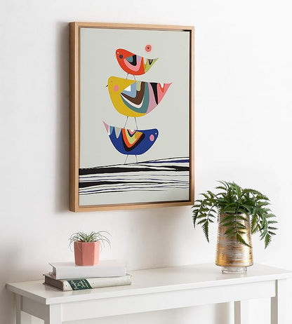 Kate and Laurel Sylvie The Family Tree Framed Canvas Wall Art By Rachel Lee, 18x24 Natural