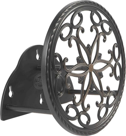 Liberty Garden 671 Wall Mount Decorative Garden Hose Butler, Holds 125-Feet of 5/8-Inch Hose - Patina