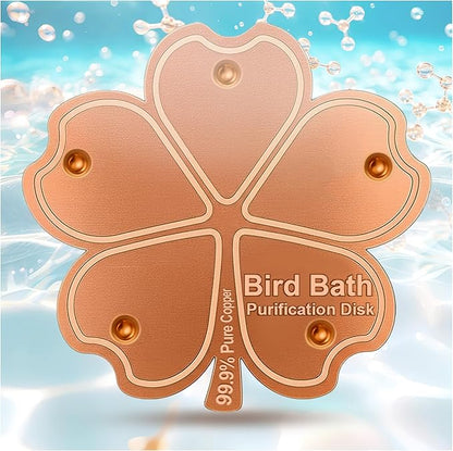 Bird Bath Purification Disk Pure Copper Outside Winter Solar Power Birdbath Heater Hanging Bowl Metal Deicer Cage Dispenser Water Ground Pedestal Cleaner Nectar Food Pole Large House Birdhouse