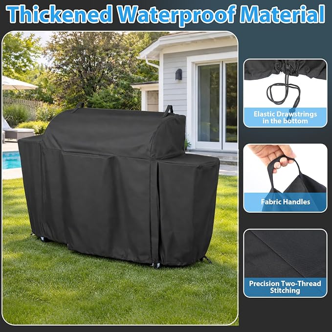 Pellet Grill Cover for Camp Chef Woodwind Pro WiFi 36, Heavy-Duty 600D Waterproof Outdoor Grill Cover, Fade-Resistant Oxford Fabric, Upgraded Full-Length Camp Chef 36 Pellet Grill Accessories