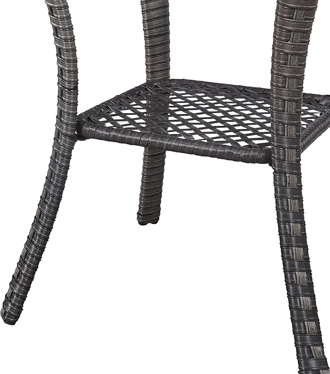 Bed Bath & Beyond Pocassy Patio Wicker Coffee Table, Outdoor Rattan Side Table - 20"X20" Grey