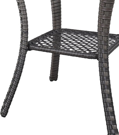 Bed Bath & Beyond Pocassy Patio Wicker Coffee Table, Outdoor Rattan Side Table - 20"X20" Grey