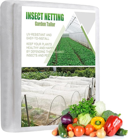 Garden Insect Netting Pest Barrier: 10'x25' Bug Netting for Garden Protection Mosquito Net Fine Mesh Cicada Tree Net Greenhouse Row Cover for Crops Plants Vegetables Flowers Fruits Silver