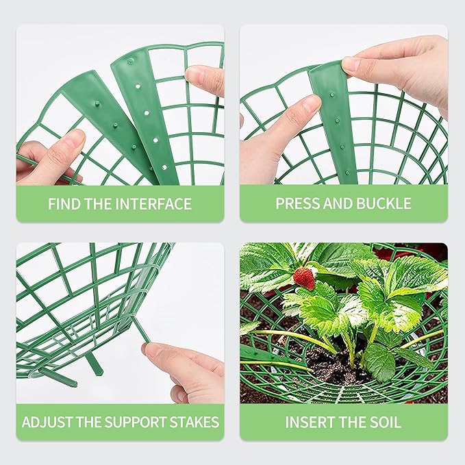 5 Packs Strawberry Supports - Reusable Strawberry Plant Stand Waterproof Growing Frame Plastic Fruit Tray Protectors Sturdy Strawberry Growing Racks to Keep Strawberries Off Mold, Rot and Dirt