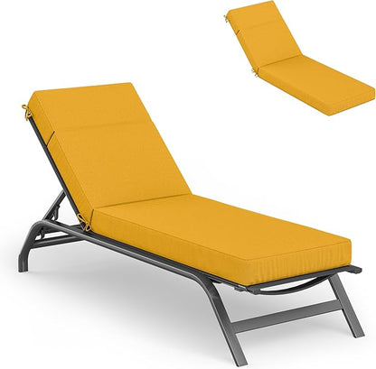Chaise Lounge Cushions Outdoor, 72" L X 21" W X 4" D Lounge Chair Cushions for Outdoor Furniture, High-Density Foam Outdoor Chaise Cushion-Waterproof Fade-Resistant ThickPatio lounge chair cushion