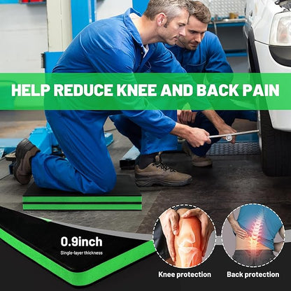 Foldable Extra Thick Kneeling Pad, 44.9 * 15.8 * 0.9" Portable EVA Foam Knee, Pads for Garage, Gardening, Yardwork, Workshop, Green & Black