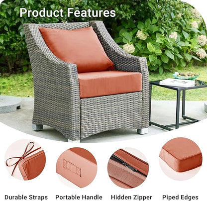 IPYNBAP Outdoor Cushions for Patio Furniture,Outdoor Seat Cushion Set 24 x 24 x 5.75 Inch,Waterproof & Fade Resistant Outdoor Chair Cushions,Deep Patio Chair Cushion with Removable Cover,Spice