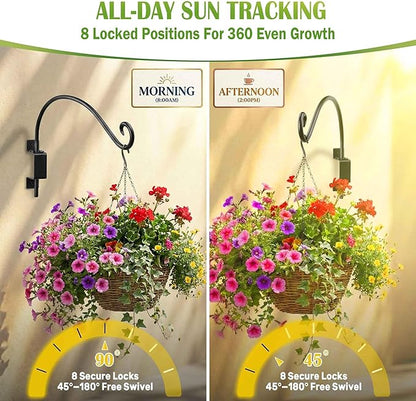 Qiang Ni Swivel Plant Hanger - 16 Inch 60 lbs Capacity Anti-Rust Metal Wall Mount Hook with Mounting Screws - for Indoor Outdoor Hanging Bird Feeders, Flower Baskets, Wind Chimes, Lanterns