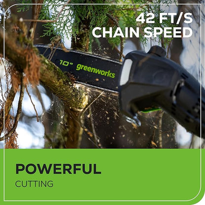 Greenworks 60v Pro 10-Inch Cordless pole Saw (only tool), 13m/s Cutting Speed, Brushless Motor, Auto Oiling
