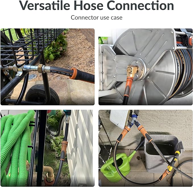 Giraffe Tools Garden Hose 5/8", Water Hose Heavy Duty, Flexible, Lightweight Hybrid Hose with Swivel Handle, 10ft Male to Female Fittings, Burst 600 PSI, Short Leader Hose