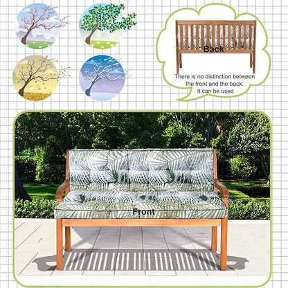 Swing Replacement Cushions with Backrest, 2 or 3 Seater Waterproof Non-Slip Overstuffed Swing Pad, Indoor/Outdoor Bench Cushion for Porch Chair Swing Garden Furniture (Flower color2, 40 * 70.8in)